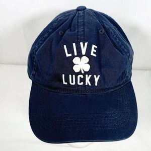Live Lucky Black Clover Hat Blue One Size Stretch Fit Baseball Hat Cap Fitted